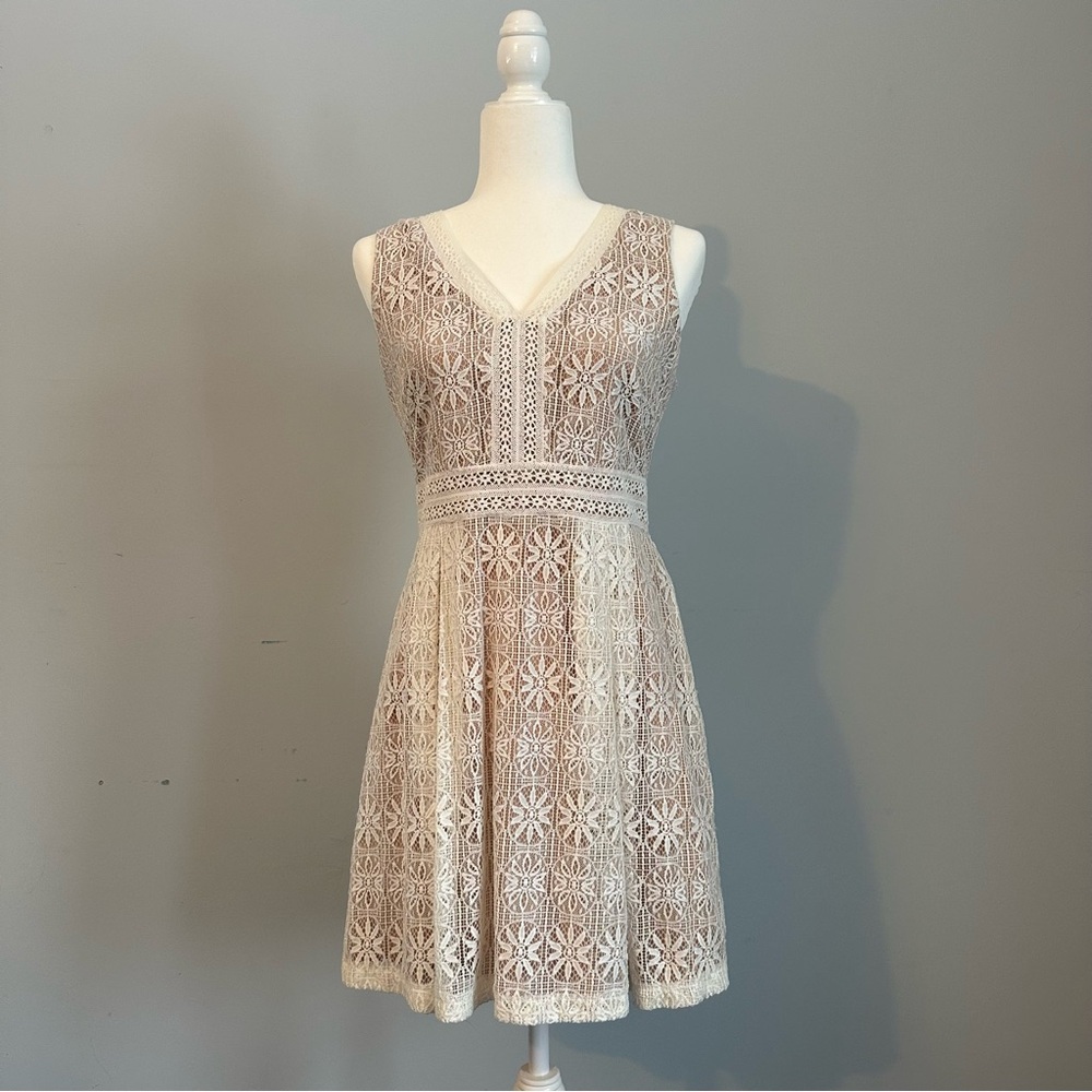 Kensie Cream Lace Dress